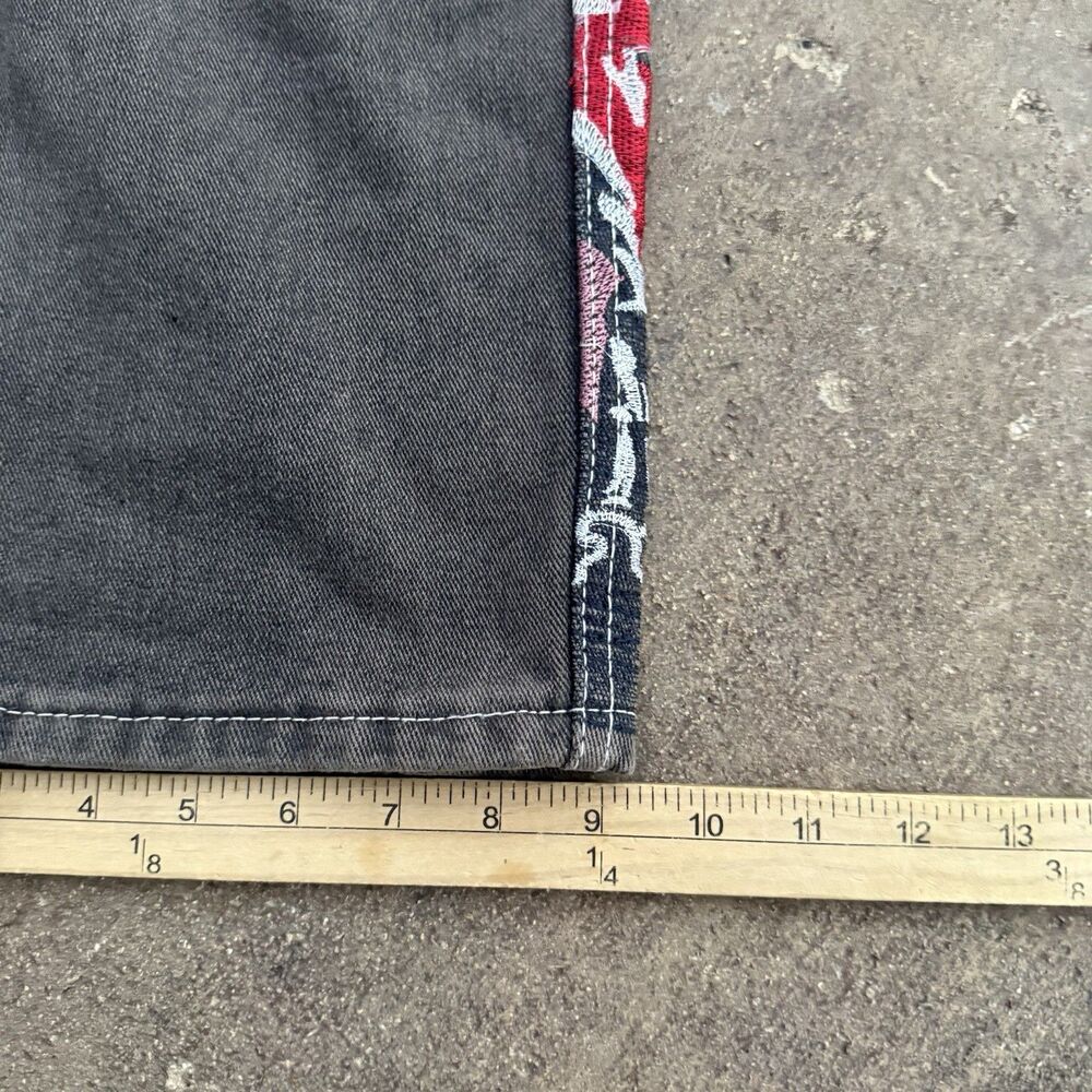 Embroidered Baggy Y2ak Hip Hop Jeans Size 32x32 - Picture 5 of 6